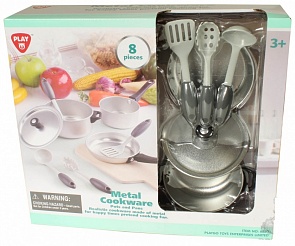 Игровой набор металлической посуды, 8 предметов (Playgo, Play 6830)